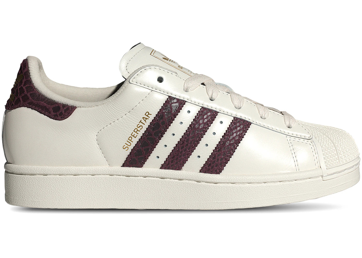Adidas Superstar II Off White Maroon Snakeskin