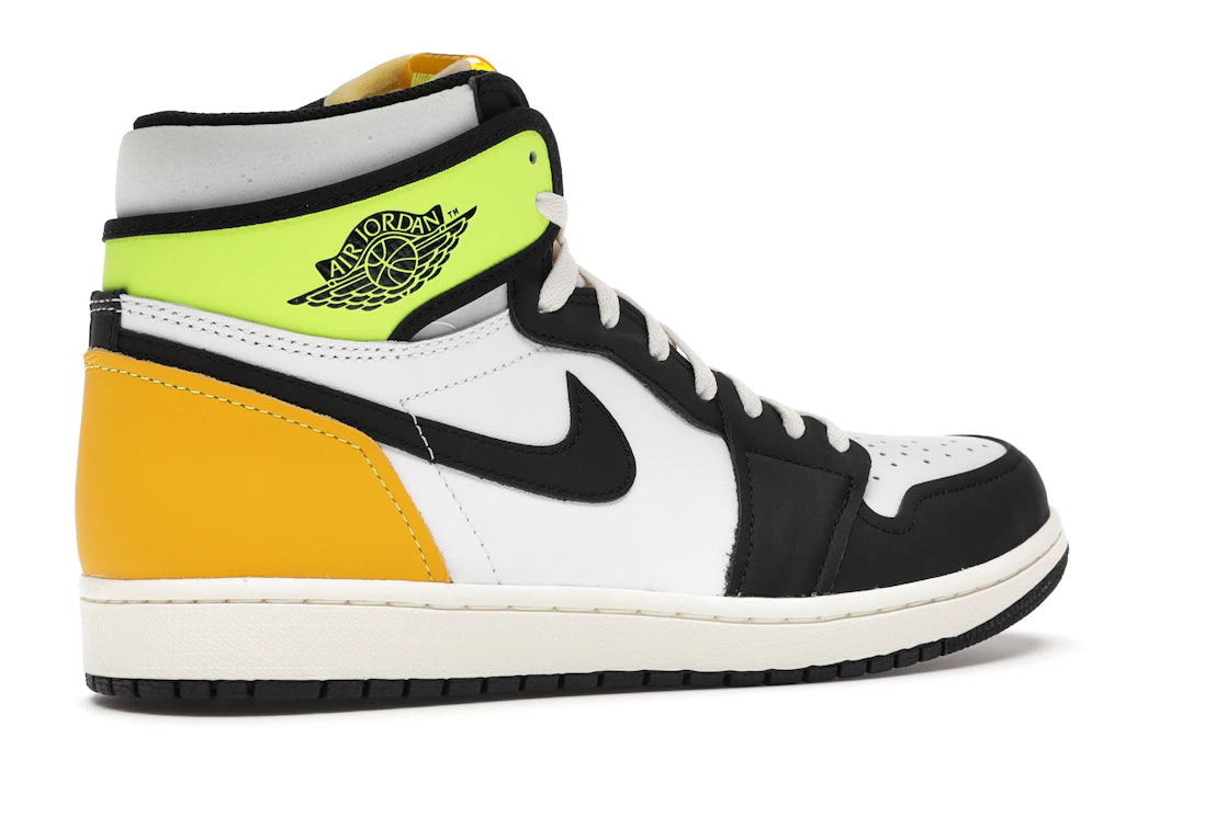 Jordan 1 Retro High White Black Volt University Gold