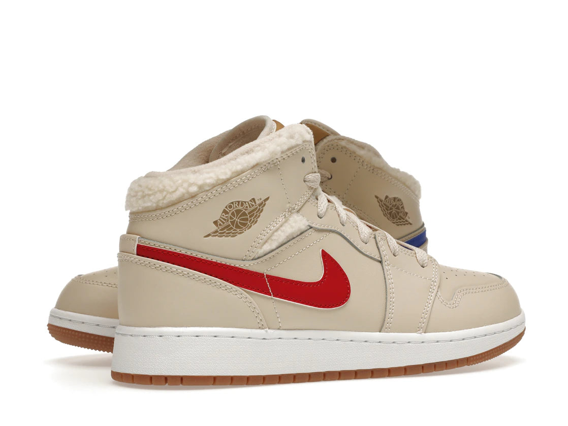 Jordan 1 Mid Utility Fleece Pearl White