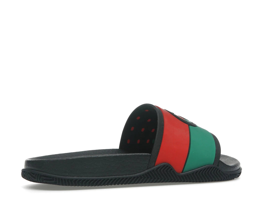 Gucci Slides Interlocking G Black Red Green