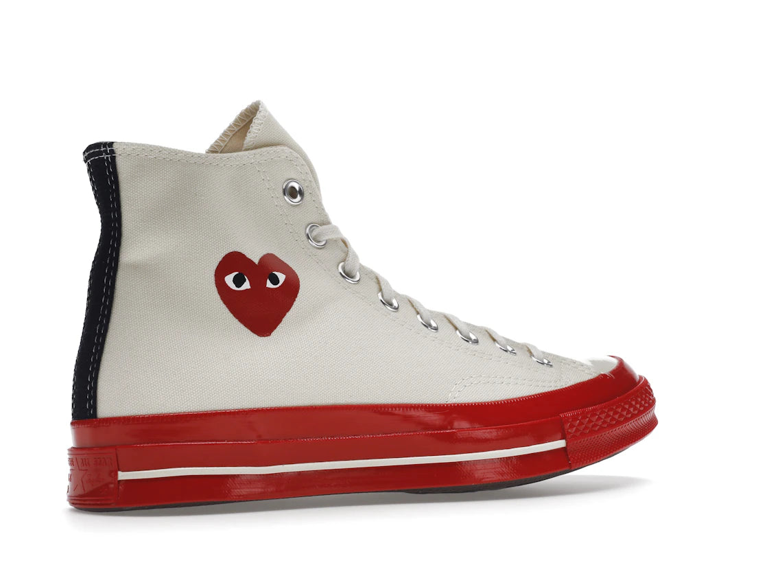 Converse Chuck Taylor All Star 70 Hi Comme des Garcons PLAY Egret Red Midsole
