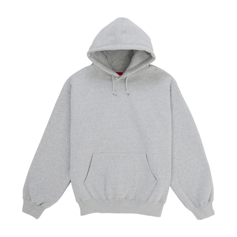 Supreme Satin Applique Hooded Sweatshirt Heather Grey