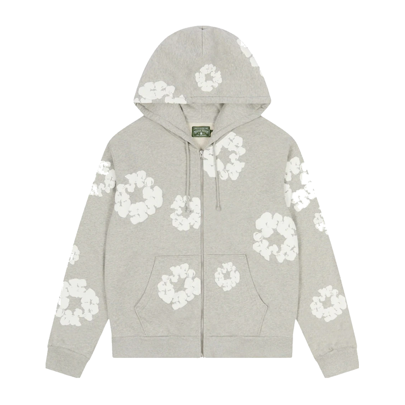Denim Tears Cotton Wreath Zip Hoodie Grey