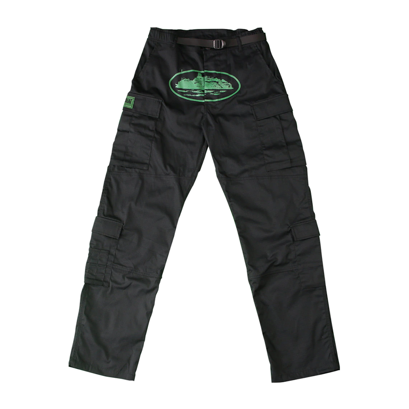 Corteiz Mula Guerillaz Cargos Black/Green