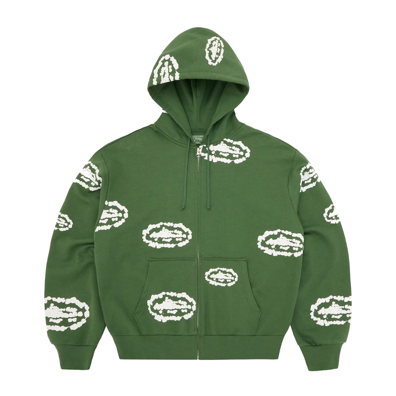 Corteiz x Denim Tears Island Wreath Zip Hoodie Green