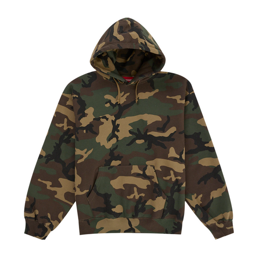 Supreme Satin Applique Hooded Sweatshirt Woodland Camo