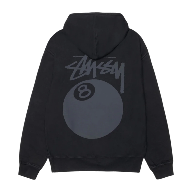 Stussy 8 Ball Pigment Dyed Hoodie Black