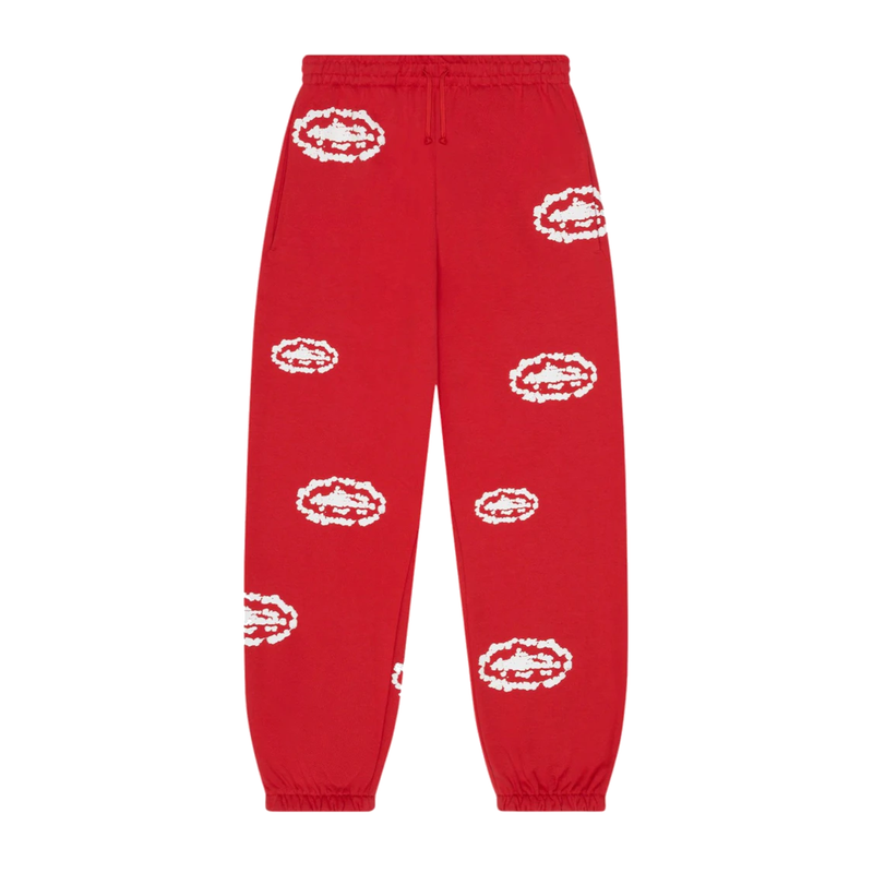 Denim Tears x Corteiz Island Wreath Sweatpants Red