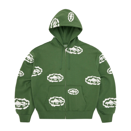 Corteiz x Denim Tears Island Wreath Zip Hoodie Green