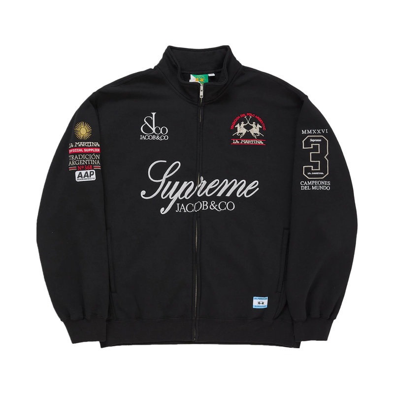 Supreme La Martina Zip Up Sweatshirt Black