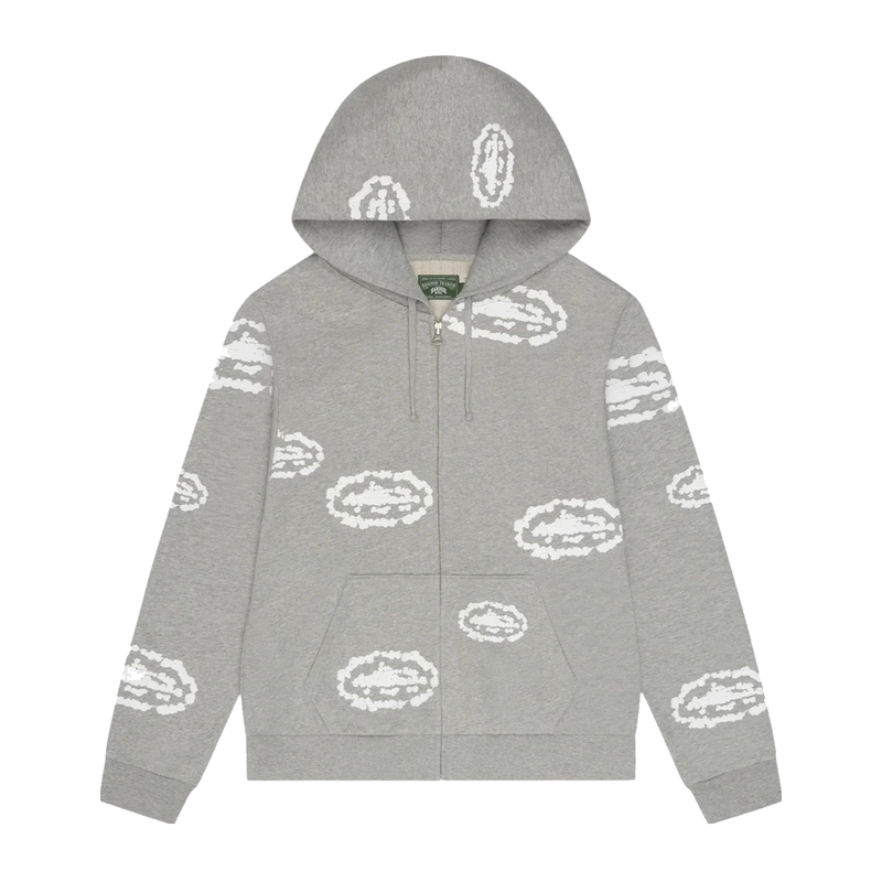 Denim Tears x Corteiz Island Wreath Zip Hoodie Grey
