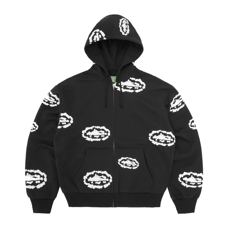 Corteiz x Denim Tears Island Wreath Zip Hoodie Black
