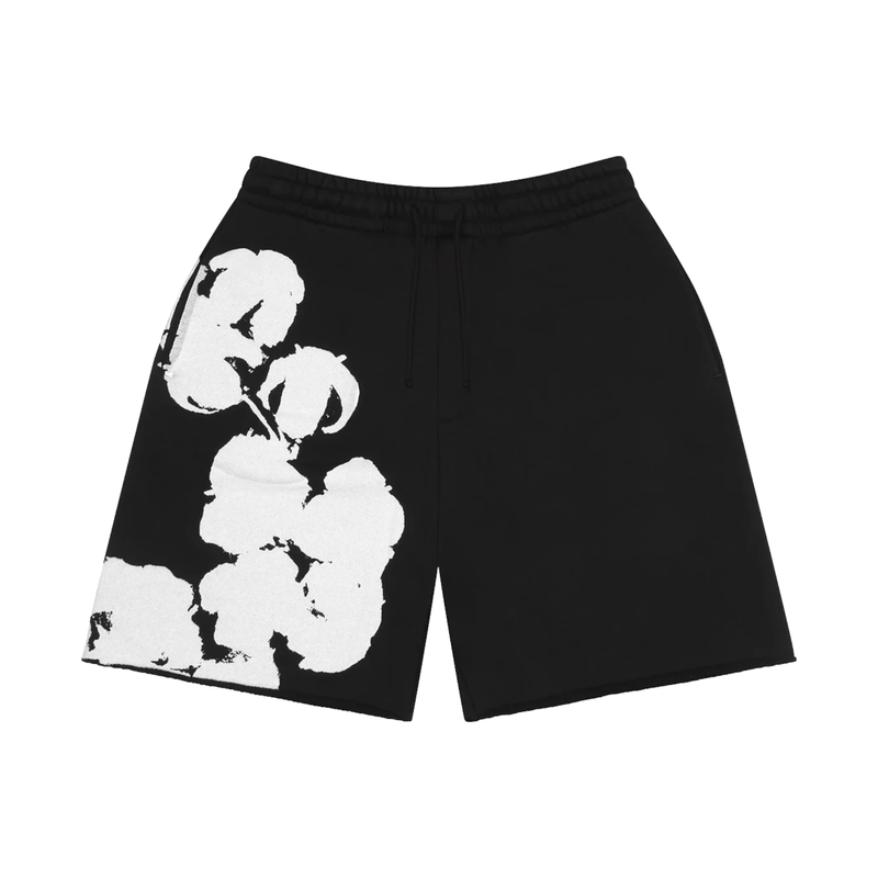Denim Tears Big Cotton Wreath Sweat Shorts Black