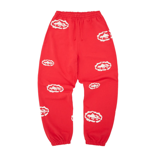Corteiz x Denim Tears Island Wreath Sweatpant Red