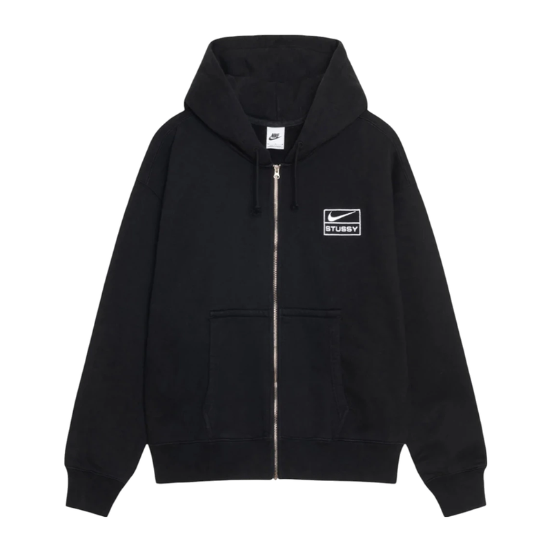 Stussy x Nike Stone Washed Fleece Zip Hoodie Black