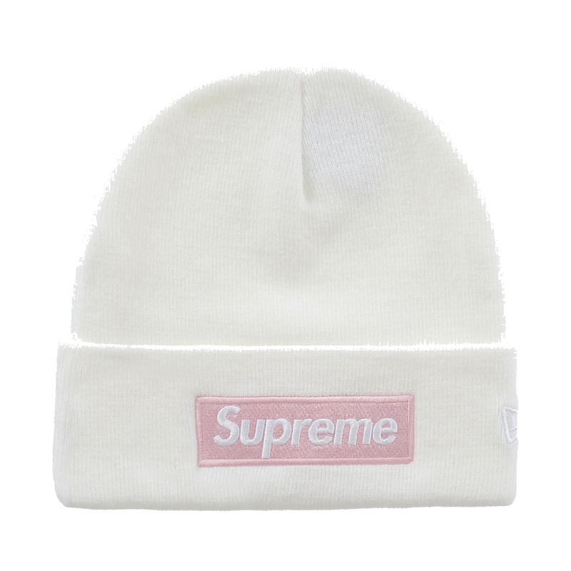 Supreme New Era Box Logo Beanie White
