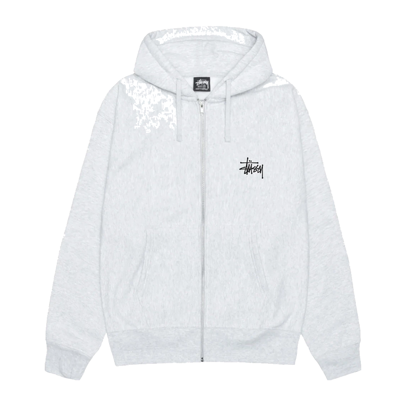 Stussy Basic Stussy Zip Hoodie Ash Heather