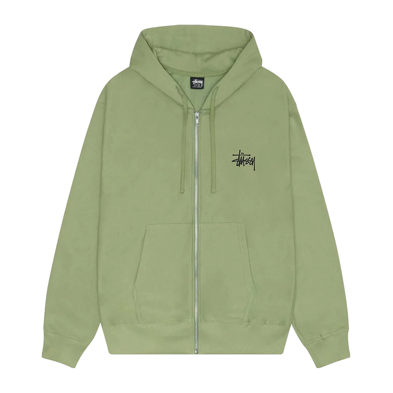 Stussy Basic Logo Zip Hoodie Moss