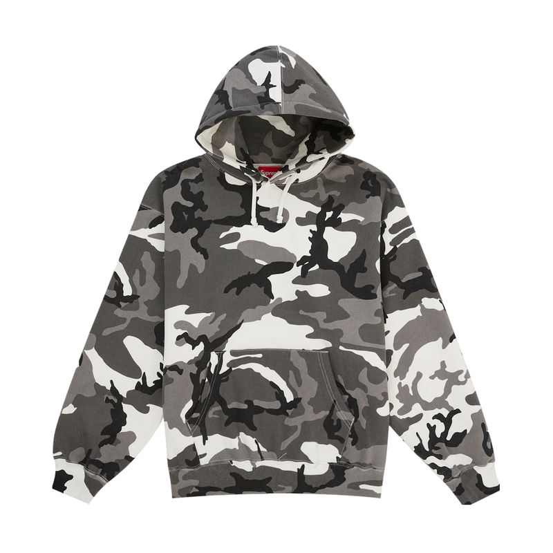 Supreme Satin Applique Hooded Sweatshirt Snow Camo