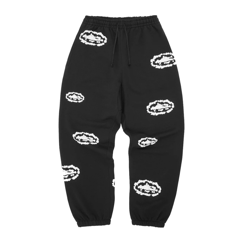Corteiz x Denim Tears Island Wreath Sweatpant Black