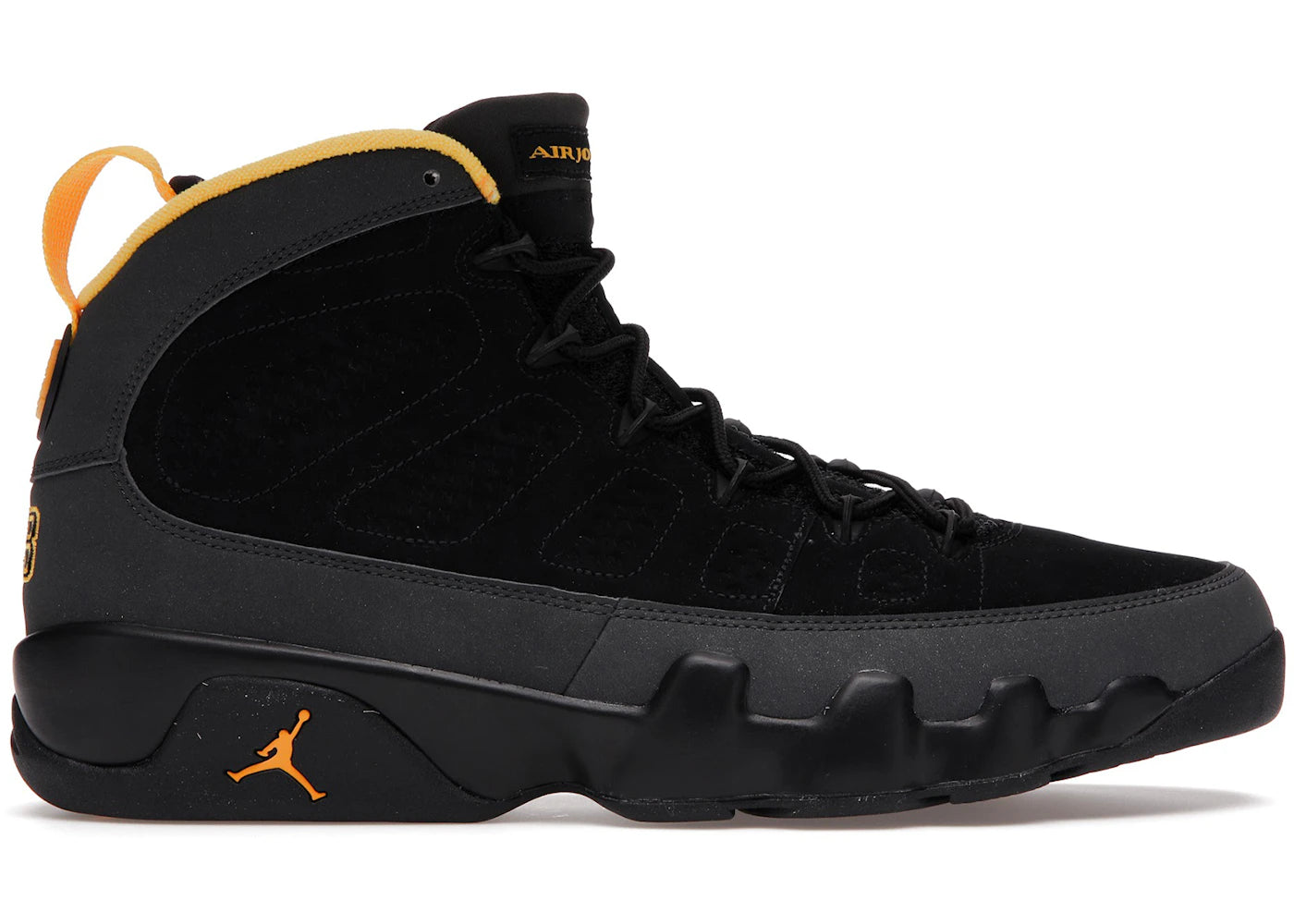 Air Jordan 9 Retro Dark Charcoal University Gold