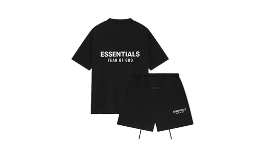 Komplet Fear of God Essentials Jet Black Summer Set