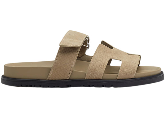 Hermes Chypre Sandal Beige Sable Suede Goatskin