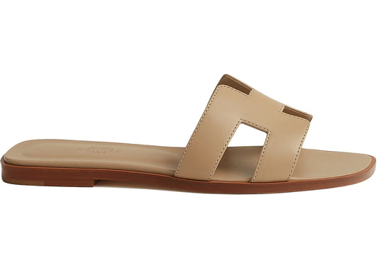 Hermes Oran Sandal Beige Linen