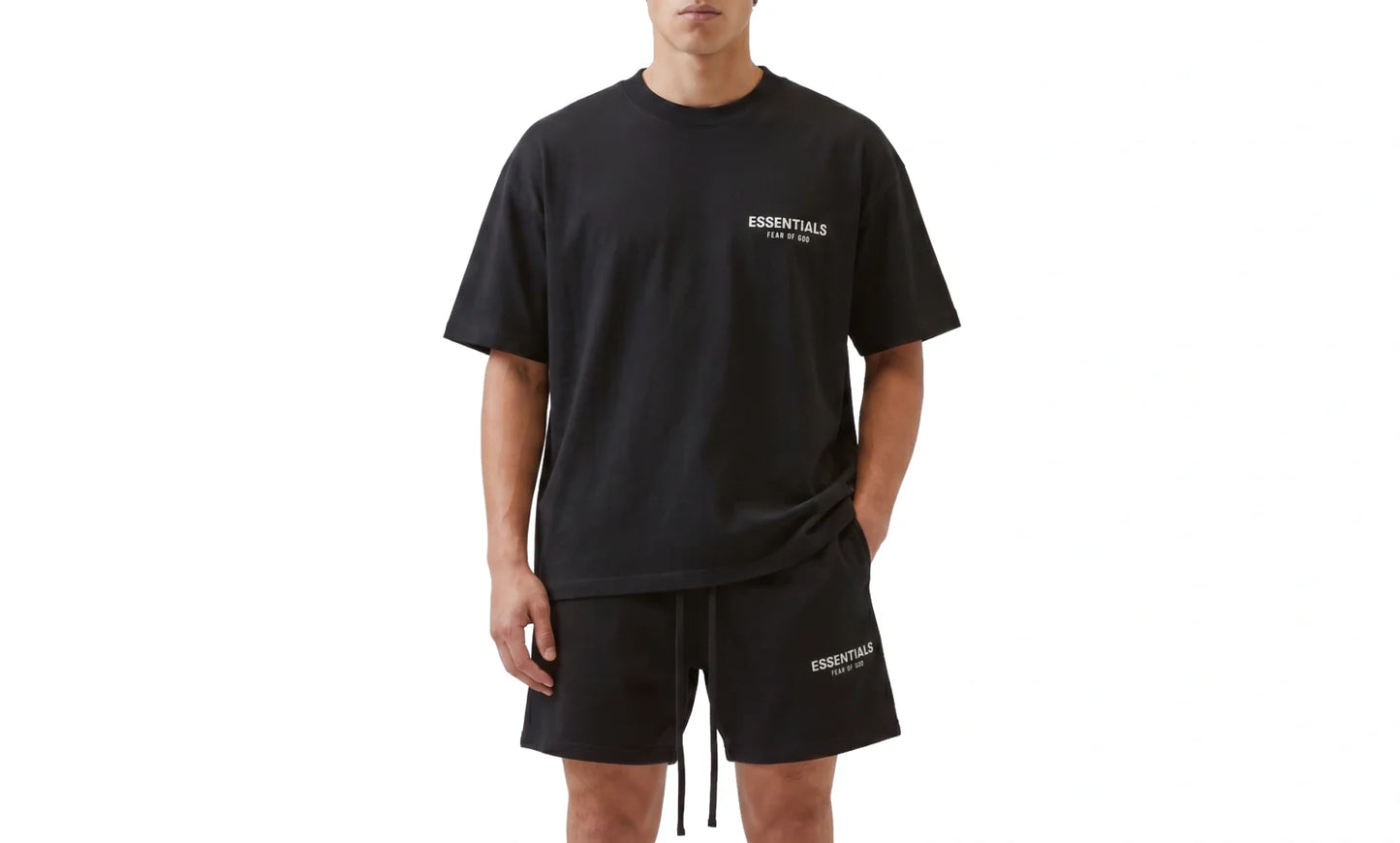 Komplet Fear of God Essentials Jet Black Summer Set