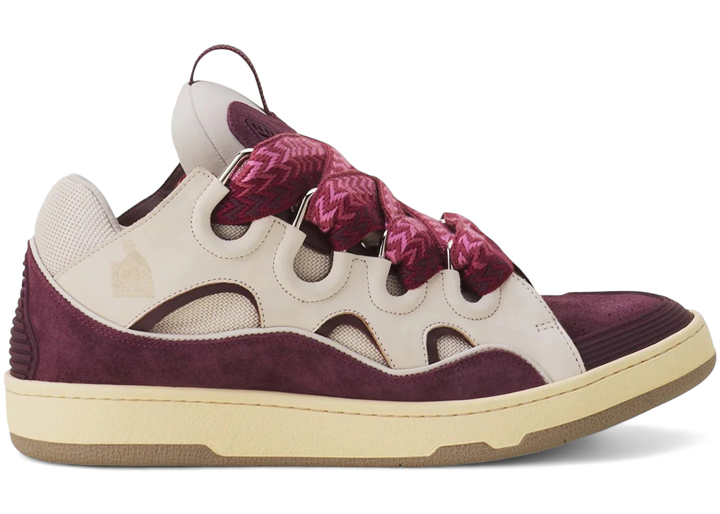 Lanvin Leather Curb Biege Burgundy