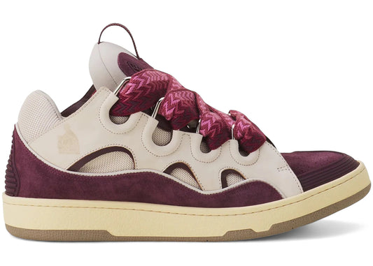Lanvin Leather Curb Biege Burgundy