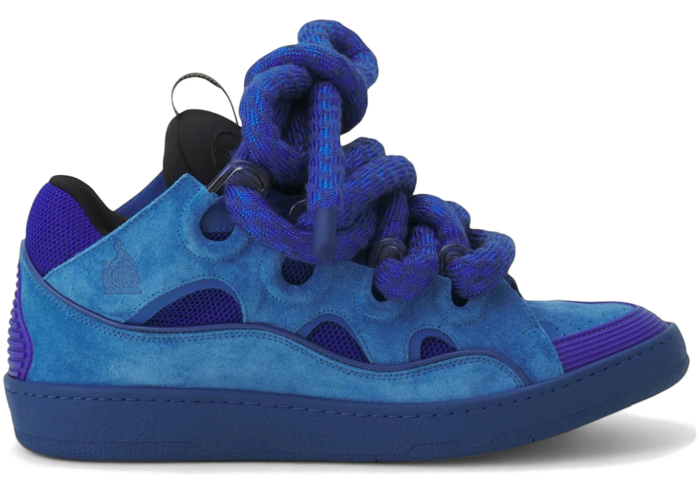 Lanvin Leather Curb Snake Laces Blue Black