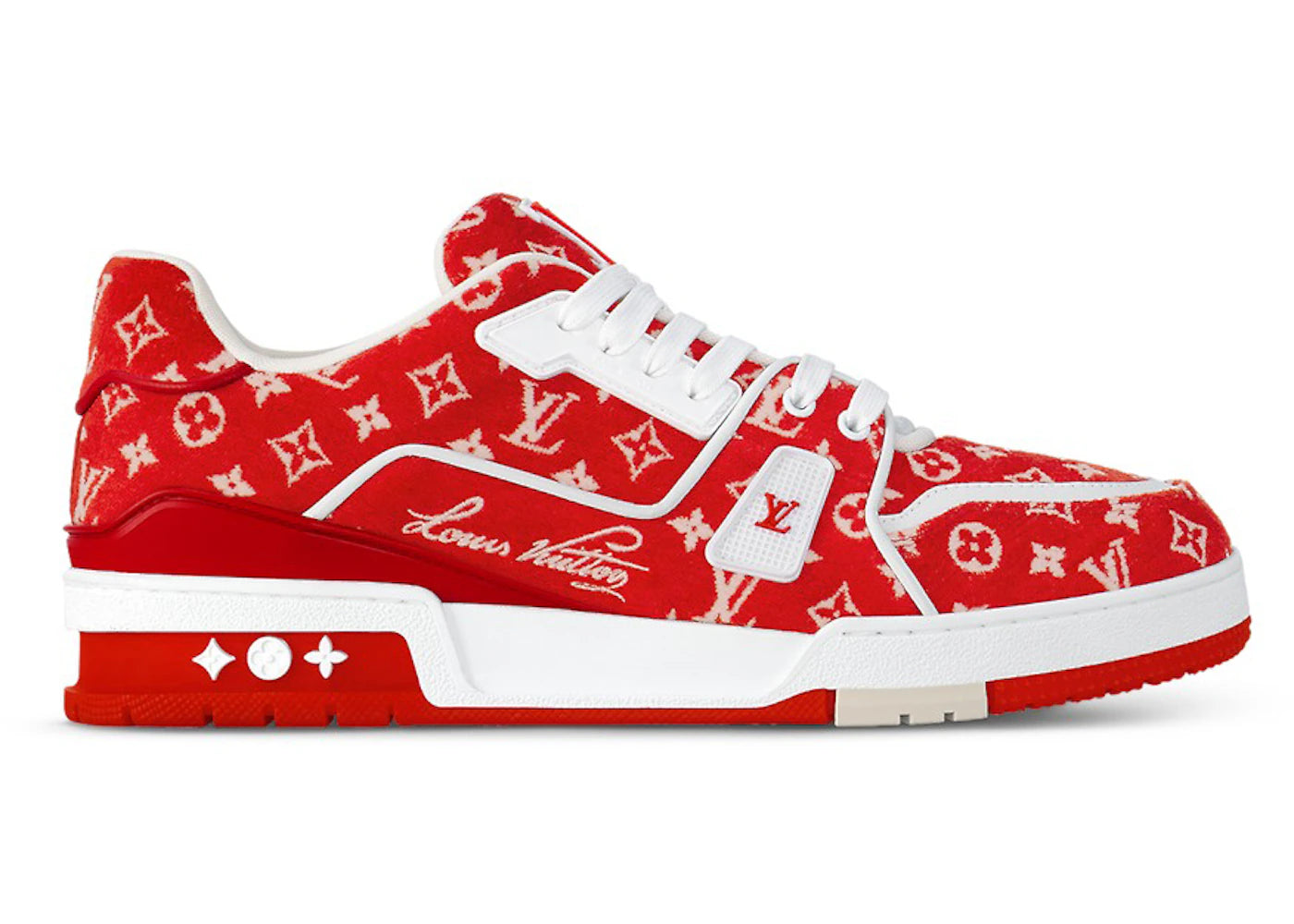 Louis Vuitton LV Trainer Red Monogram Textile