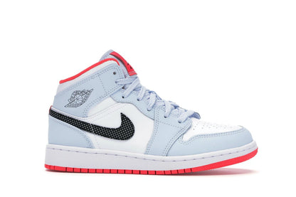 Jordan 1 Mid Half Blue Polka Dot Swoosh