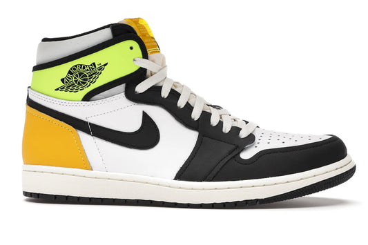 Jordan 1 Retro High White Black Volt University Gold
