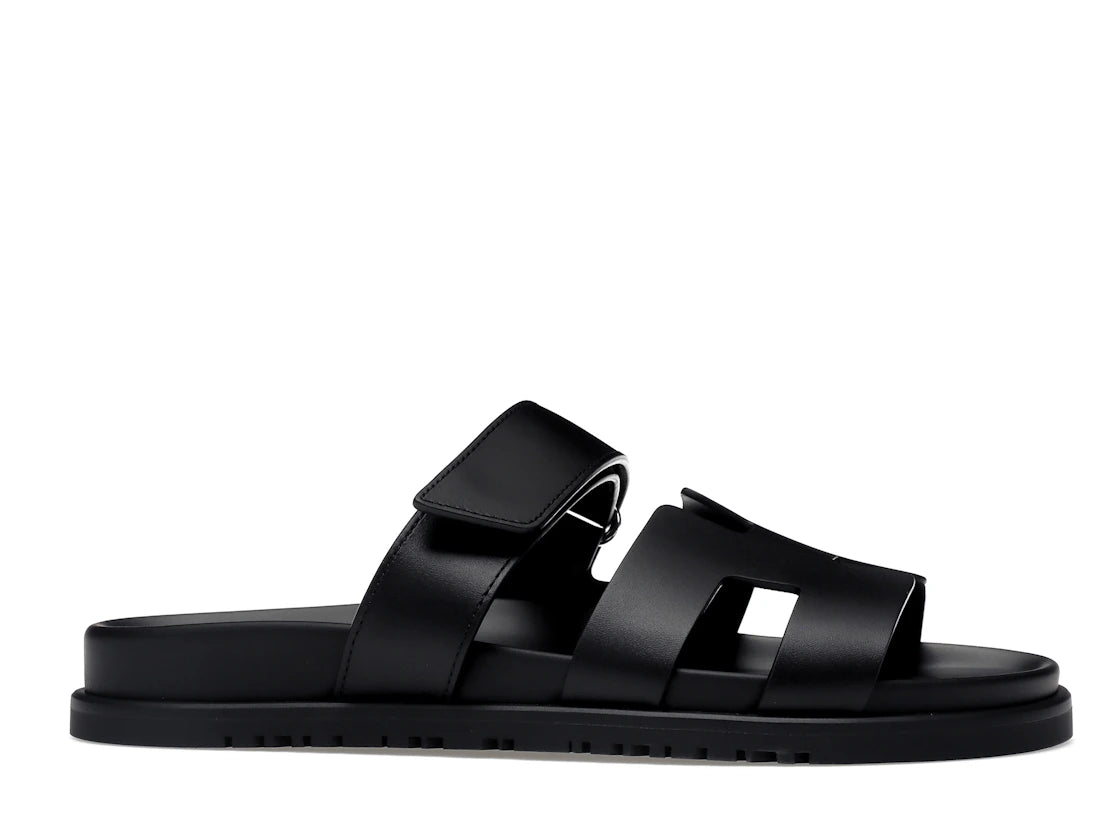 Hermes Chypre Sandal Noir Calfskin Leather