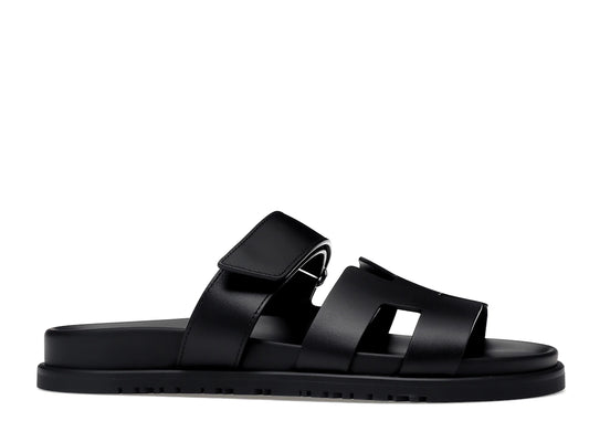 Hermes Chypre Sandal Noir Calfskin Leather