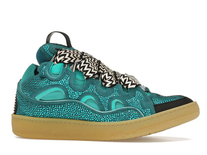 Lanvin Leather Curb Crystal Petrol Blue