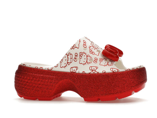 Crocs Stomp Slide Hello Kitty 50th Anniversary Red Glitter