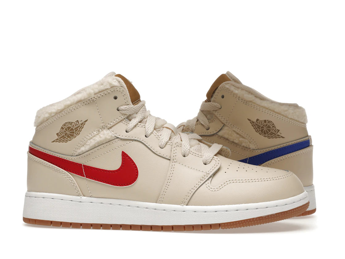 Jordan 1 Mid Utility Fleece Pearl White