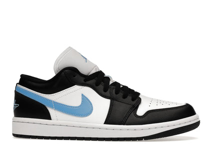 Jordan 1 Low Noir Bleu Université Blanc (Femme)