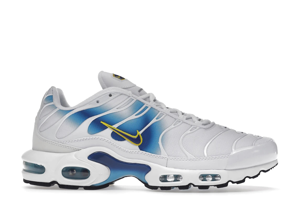 Nike Air Max Plus Spray Paint Swoosh White Blue
