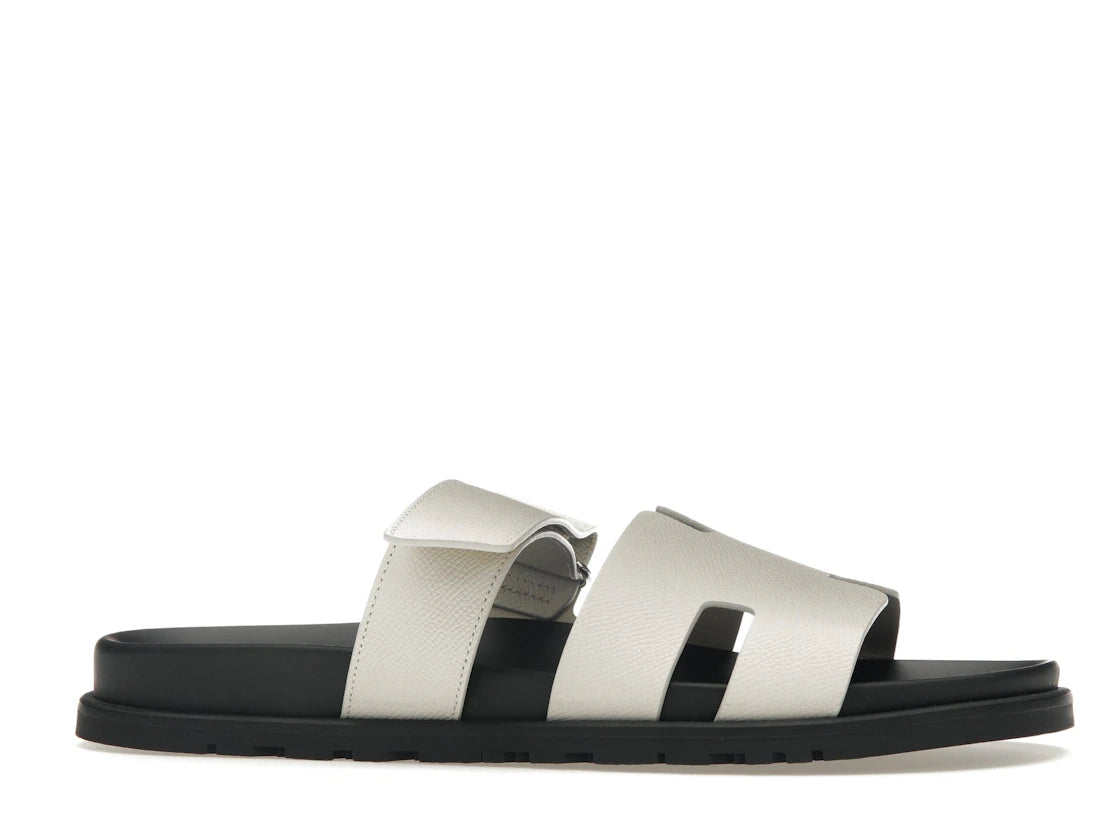 Hermes Chypre Sandal Blanc Epsom Leather