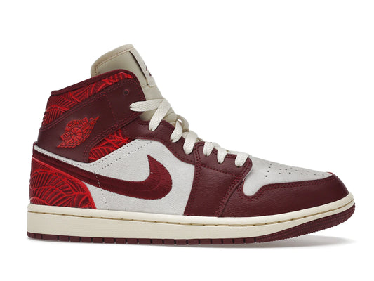Jordan 1 Mid SE Tiki Leaf Team Red