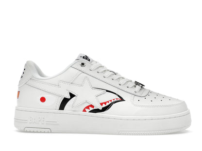A Bathing Ape Bape Sta Low Shark Pack White