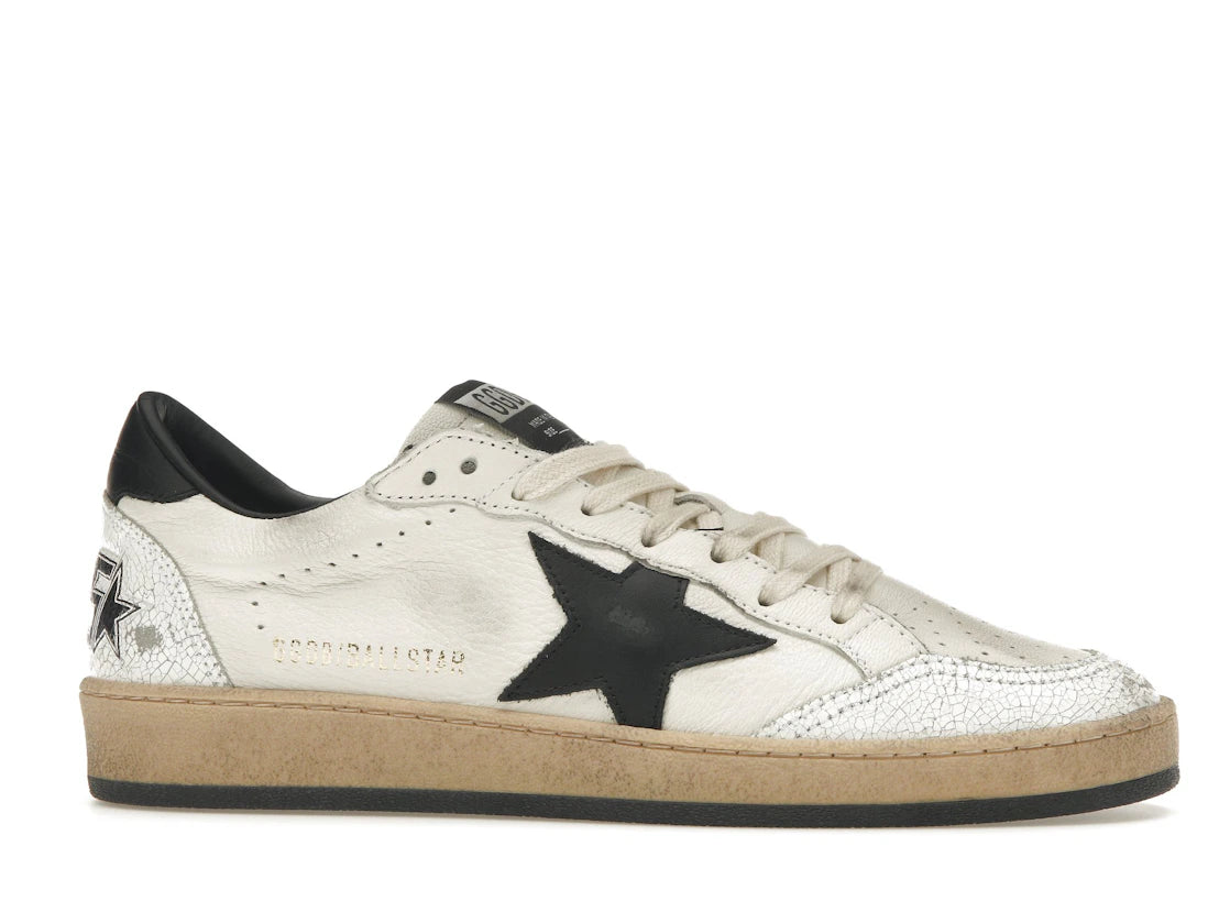 Golden Goose Ball-Star Low White Nappa Black Star