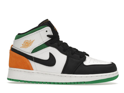 Jordan 1 Mid SE White Laser Orange Lucky Green