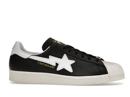 Adidas Superstar 80s Bape Black White Gold 2022