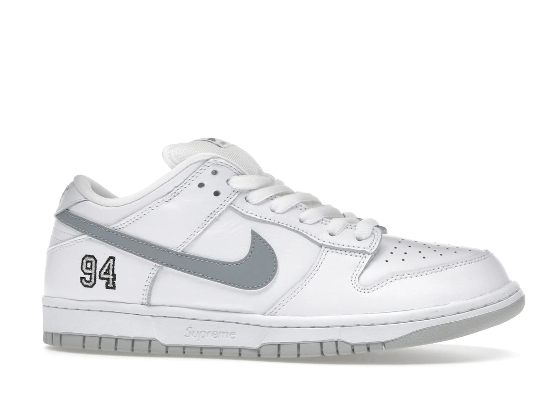 Nike SB Dunk Low Supreme 94 White Metallic Silver
