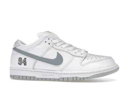Nike SB Dunk Low Supreme 94 White Metallic Silver